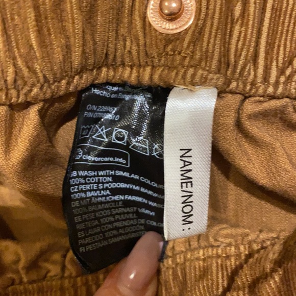 H&M Bib Overalls Dress corduroy Brown C-21 - Picture 8 of 9
